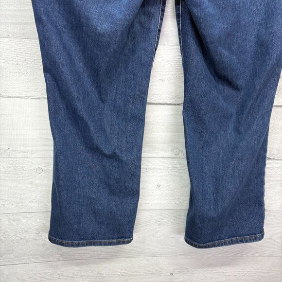 Talbots Flawless Jeans Womens Size 14 Pull-On Crop Flare Blue Denim Stretch - Picture 8 of 11